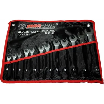 Klíč MAR-POL Klíče očko vidlicové nástěnné 12ks 6 - 22mm 00590