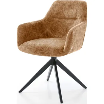 Jídelní židle DELIFE Jídelní židle Pejo-Flex žinylka rez křížová podnož široká černá 360° otočná houpací funkce taštičkové pružiny