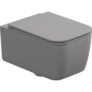 Klozet WC závěsné Brio, rimless, fumo matné, zadní odpad, BRWCSO038FI