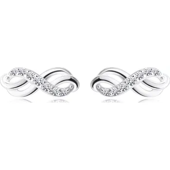 Náušnice Náušnice ze stříbra 925 - dvojitý symbol nekonečna s kubickou zirkonovou linií
