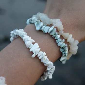 Náramek Prosperk Náramky z minerálů - Klid z vyšších sfér - měsíční kámen, howlit, larimar S3871