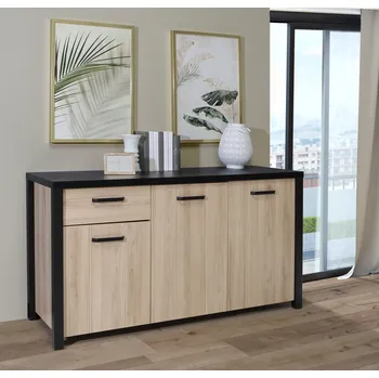 Komoda Komoda Blore 160x86x52 cm, hnědá a černá