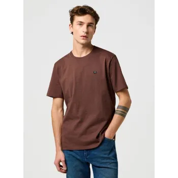 Pánské tričko Tričko Wrangler SING OFF TEE MAHAGONY Velikost: L