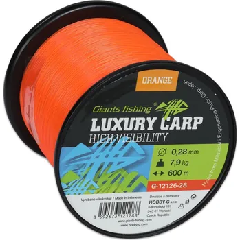 Rybářský vlasec Giants fishing Vlasec Luxury Carp High-Visibility Orange 600m|0,23mm/5,9kg