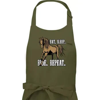 Kuchyňská zástěra Eat Sleep Ride Repeat Western - Pánská zástěra na vaření - Univerzální velikost ( Khaki )