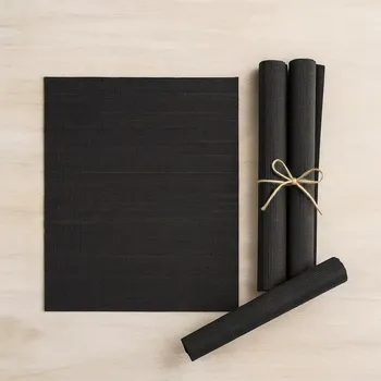 prostírání House Doctor Set čtyř černých bambusových prostírání BAMB, 45 x 33 cm