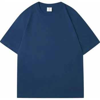 Volnočasové tričko s krátkým rukávem Oversize střih Jednoduchý design Měkký bavlněný materiál Pohodlné tričko pro každodenní nošení tmavě modrá L