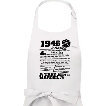 Kuchyňská zástěra 1946 v kostce - Pánská zástěra na vaření - Univerzální velikost ( Bílá )