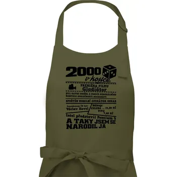 Kuchyňská zástěra 2000 v kostce - Pánská zástěra na vaření - Univerzální velikost ( Khaki )