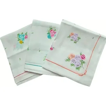 Látkový kapesník Etex kapesníky Kytky vzor G dámské