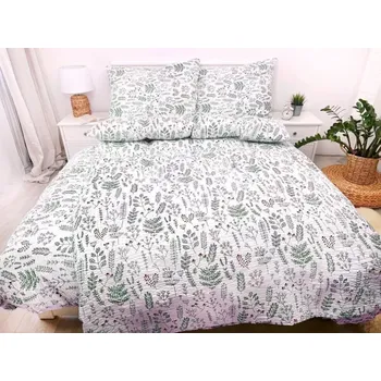 Povlečení LUXUSNÍ PRODLOUŽENÉ KREPOVÉ POVLEČENÍ 140x220/70x90 - HERBÁŘ ZELENÝ
