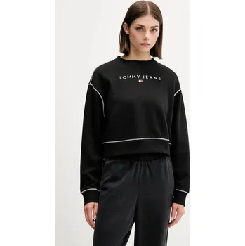 Dámská mikina Mikina Tommy Jeans dámská, černá barva, s aplikací, DW0DW21587 99X, vel. XS