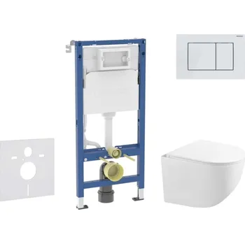 GEBERIT - Duofix Set předstěnové instalace, kompaktního klozetu Gaia a sedátka softclose, tlačítko Delta30, alpská bílá SANI11CA3153B