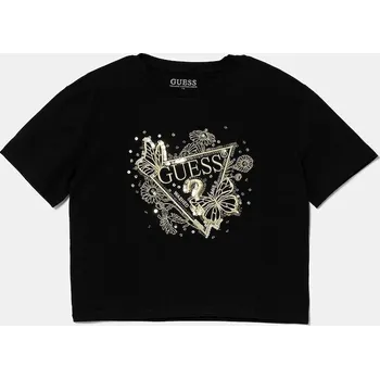 Dětské tričko Guess černá barva, J5YI35 K6YW4 J5YI35.K6YW4.9BYA 99X, vel. 136-146