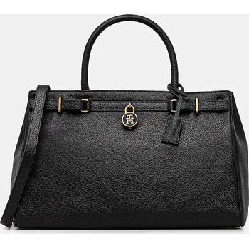 Kabelka Kožená kabelka Tommy Hilfiger AW0AW17925 černá 99X, vel. ONE SIZE