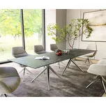 DELIFE Jídelní stůl Edge 300x100 keramika Laminam®Nero Greco antracit Estelar kulatý nerezová ocel