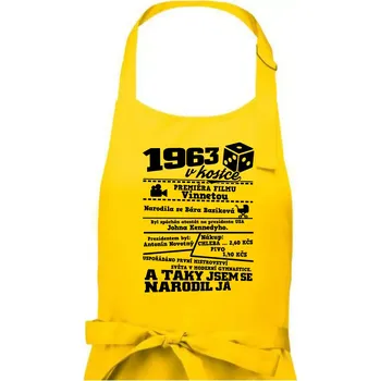 Kuchyňská zástěra 1963 v kostce - Pánská zástěra na vaření - Univerzální velikost ( Žlutá )