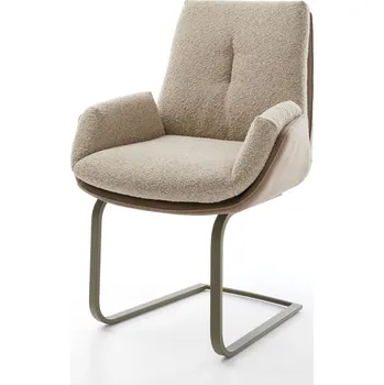 Jídelní židle DELIFE Jídelní židle Clea-Flex kombinace materiálů tmavě béžová jídelní židle plochý titanový efekt