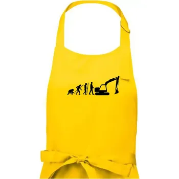Kuchyňská zástěra Evoluce bagr velký - Dámská zástěra na vaření - Univerzální velikost ( Žlutá )