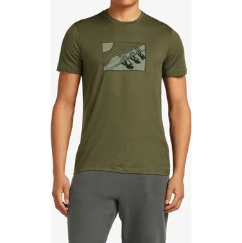 Merino triko Icebreaker Merino 150 Tech Lite SS Tee In The Wild - loden