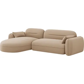 Pohovka Cosmopolitan Design Pískově hnědá sametová rohová pohovka Sydney 275 cm, levá
