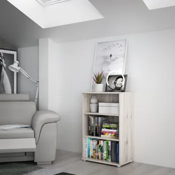 Knihovna Knihovna Baur nízká, úzká, dub bělený 55x85x34 cm