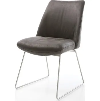 Jídelní židle DELIFE Jídelní židle Elso-Flex mikrovlákno antracitová vintage tenká podnož nerezová ocel taštičkové pružiny