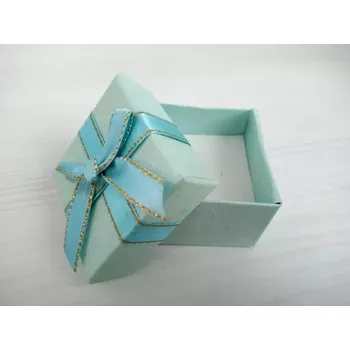 Dárková krabička Vyrobeno v Číně Dárková krabička malá modrá - vzor a lemování