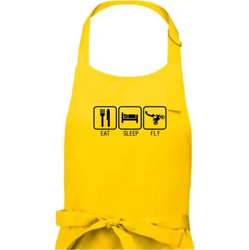 Kuchyňská zástěra Eat sleep Motocross - freestyle - Dámská zástěra na vaření - Univerzální velikost ( Žlutá )