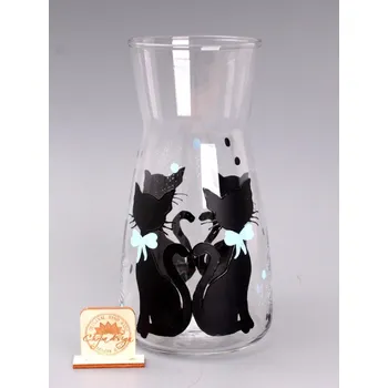 Karafa - kočky modrá mašle