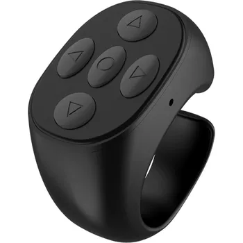 Handsfree Bluetooth prstový ovladač s výdrží baterie až 48 h Bezdrátové dálkové ovládání zařízení Mini ovladač pro telefon a média černá