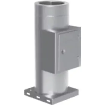 Kouřovod Dvířkový díl se základovou deskou se spodním odtokem kondenzátu, tl. 0,6 mm, prům. 250 mm