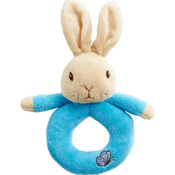 Výuková hračka Rainbow Chrastítko kroužek králíček Petr & Flopsy 1 ks modrá