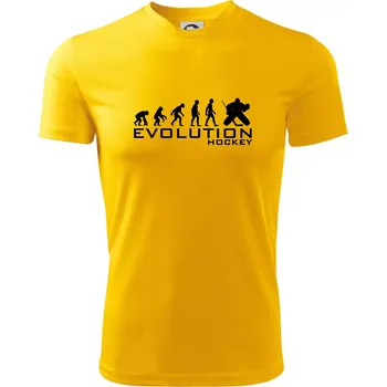 Pánské tričko Evoluce Hockey brankář - Pánské triko Fantasy sportovní (dresovina) - M ( Žlutá )