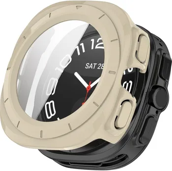 Příslušenství k chytrým hodinkám VSECHNONAMOBIL 116623 PC FULL COVER Plastový kryt se sklem pro Samsung Galaxy Watch Ultra / Watch Ultra 2025 IVORY