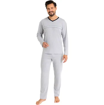 Pánské pyžamo Pánské pyžamo REGINA 485 světlá melanž 3XL 0