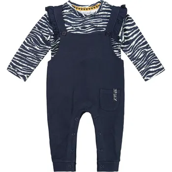 Kojenecká souprava DIRKJE Set 2.d kalhoty s laclem + tričko Modrý dívka 56