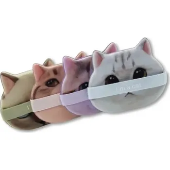 Houbička na make-up Sada 4 ks labutěnek ve tvaru kočičí tlapky 6,3 x 5,6 x 0,7 cm Houbičky na líčení pro suché i mokré použití Jemné aplikátory na korektor