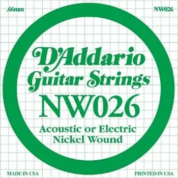 Struna pro kytaru a smyčcový nástroj D'Addario NW026 struna pro kytaru D