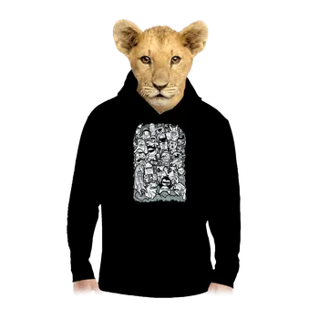 Chlapecká mikina Bastard Doodle dětská mikina klokanka Black