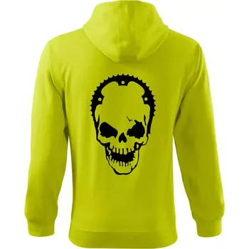 Pánská mikina Rozeta lebka - Mikina s kapucí na zip trendy zipper - S ( Limetková )