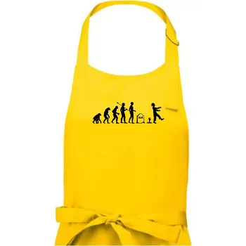 Kuchyňská zástěra Evoluce Zombie (Hana-creative) - Pánská zástěra na vaření - Univerzální velikost ( Žlutá )