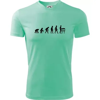 Pánské tričko Evoluce akvaristika - Pánské triko Fantasy sportovní (dresovina) - L ( Mátová )