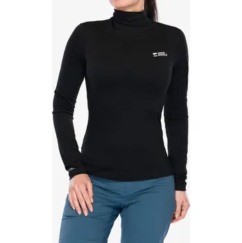 Dámské termoprádlo Dámské triko s dlouhým rukávem Mons Royale Diversion Merino Mock Neck Long Sleeve - black
