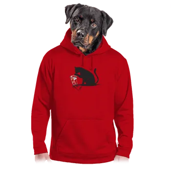 Pánská mikina Bastard Kočka a sklenice pánská mikina klokanka Red