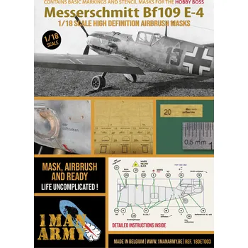 Plastikový model 1ManArmy 1/18 Messerschmitt Bf 109 E-4 ( Hobby Boss ) Airbrush mask