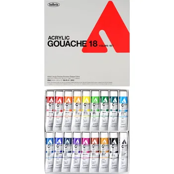 Vodová barva Akrylové kvašové barvy Holbein - sada 18 ks