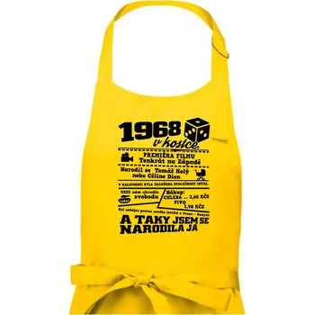 Kuchyňská zástěra 1968 v kostce - Dámská zástěra na vaření - Univerzální velikost ( Žlutá )