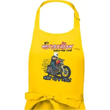 Kuchyňská zástěra Být motorkářem nebyla moje volba cesťák - Pánská zástěra na vaření - Univerzální velikost ( Žlutá )