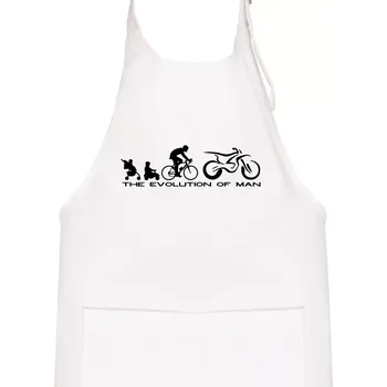 Kuchyňská zástěra Evolution of man (Enduro) - Dětská zástěra na vaření - Univerzální velikost ( Bílá )